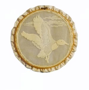 Vtg Handmade Embroidered Duck In Embroidery Hoop Wall decor